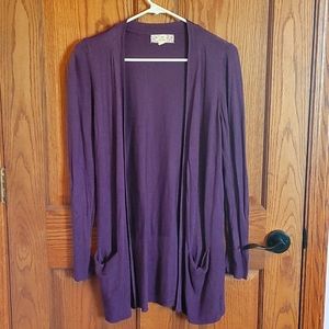 Purple Cardigan Sweater with pockets